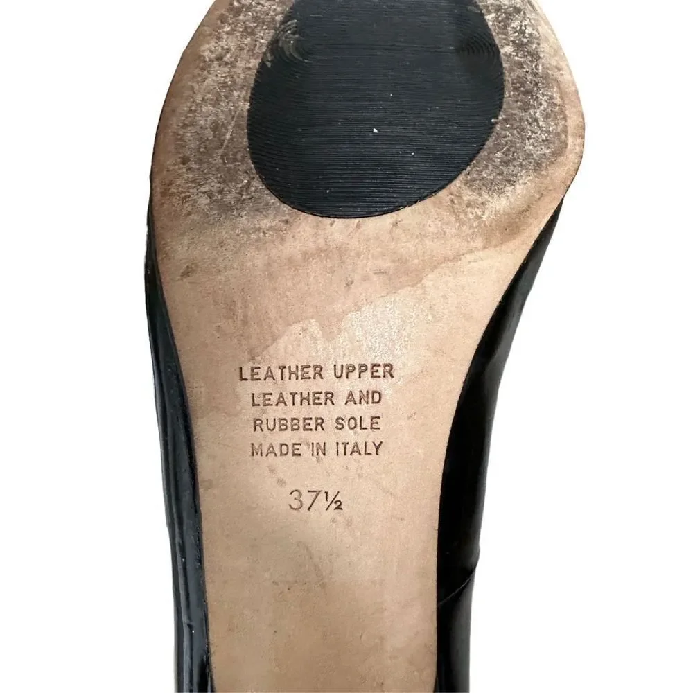 Anyi Lu Women’s Black Patent Leather Tortoise Shell Emily‎ Pumps Size 7.5